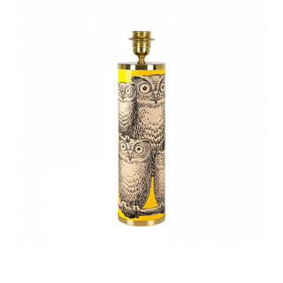 Yellow cylinder lamp base with Civette - Fornasetti