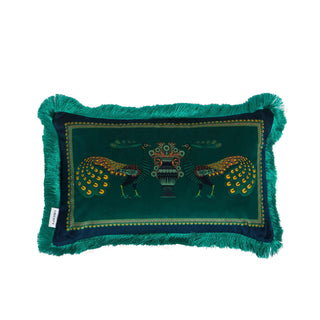Cuscino rettangolare in Velluto Peacock Garden - Liberty London