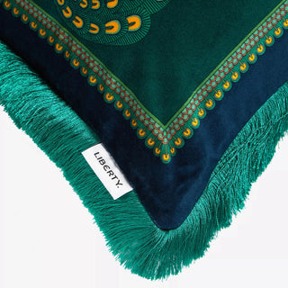 Cuscino rettangolare in Velluto Peacock Garden - Liberty London