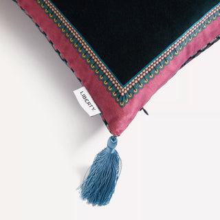 Cuscino in Velluto Peacock Garden Square Navy - Liberty London