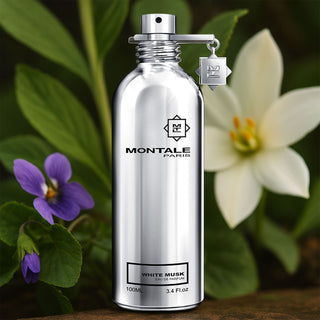Montale White Musk Eau de Parfum 100 ml. Flacone argento con note di violetta, ylang ylang e muschio bianco